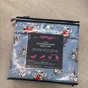 Ed Hardy Blue California King Sheet Set